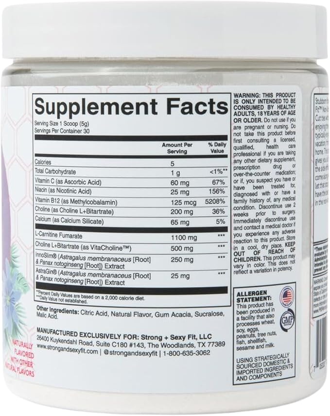 Strong + Sexy Fit, Health Supplement, Caffeine Free Non Stim Drink Powder, Supplements for Women, Lilikoi Nectar Flavor, 30 SVG