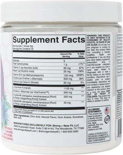 Strong + Sexy Fit, Health Supplement, Caffeine Free Non Stim Drink Powder, Supplements for Women, Lilikoi Nectar Flavor, 30 SVG