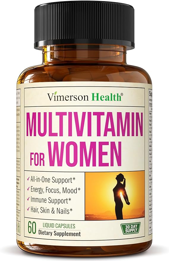 Multivitamin for Women - Daily Womens Multivitamin & Multimineral with Vitamin A, C, D, E, B12, Zinc, Iron. Vitamins for Women - Womens Vitamins for Energy, Focus and Womens Health. 60 Liquid Capsules