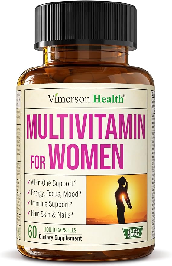 Multivitamin for Women - Daily Womens Multivitamin & Multimineral with Vitamin A, C, D, E, B12, Zinc, Iron. Vitamins for Women - Womens Vitamins for Energy, Focus and Womens Health. 60 Liquid Capsules