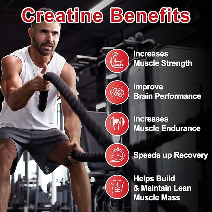 Creatine Monohydrate Gummies 5600mg for Men & Women, 120 CT Chewable Creatine Gummies for Muscle Support, Energy Boost, 5.6g of Creatine Monohydrate per Serving - Sugar Free, Vegan (Cherry Flavor)