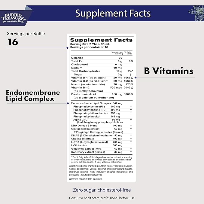 Buried Treasure Neuro Nectar Memory and Mental Focus Supplement 16 oz