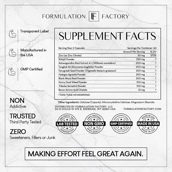 Self Obsessed 10 in 1 Masculinity Maximizer Supplement, Shilajit for Men, Tongkat Ali, Ashwaganda, Fenugreek & More, Muscle Growth, Energy Management, Drive, Strength, Recovery (2 Months)