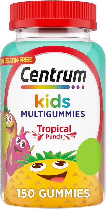 Centrum Kids Multivitamin Gummies, Stocking Stuffer, Tropical Punch Flavor Made With Natural Flavors, 150 Count, 150 Day Supply