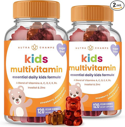 Kids Multivitamin Gummies | Multivitamin for Kids | 120 Gummy Vitamins for Kids (2 Pack) | Sugar Free Kids Vitamins Gummy Multivitamin | Vegan & Non-GMO | Strawberry, Passionfruit, Peach & Cherry