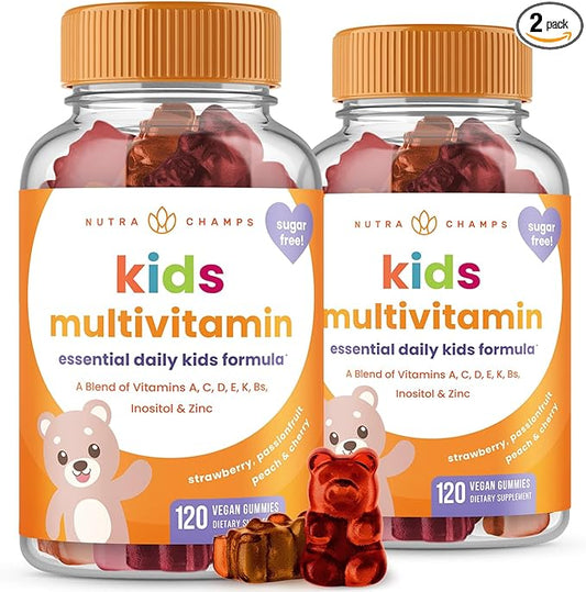 Kids Multivitamin Gummies | Multivitamin for Kids | 120 Gummy Vitamins for Kids (2 Pack) | Sugar Free Kids Vitamins Gummy Multivitamin | Vegan & Non-GMO | Strawberry, Passionfruit, Peach & Cherry
