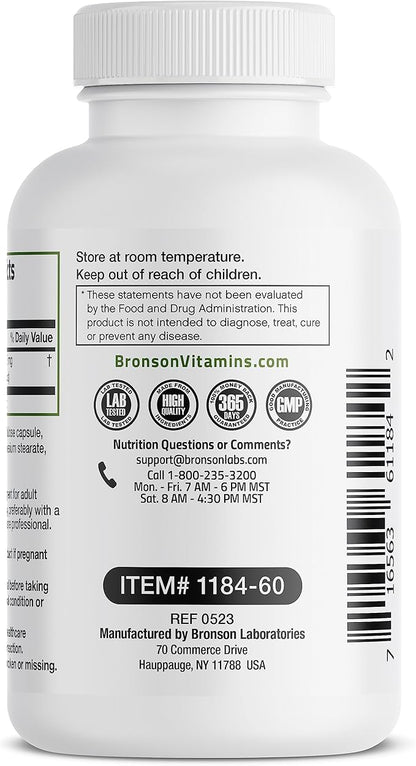 Bronson Shilajit Extract 500 MG Per Serving, Supports Energy Production & Vitality, Standardized to 20% Total Acids, Non-GMO, 60 Vegetarian Capsules
