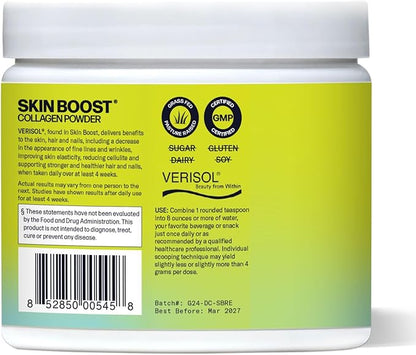 Sparkle Wellness Skin Boost (Orange) [50-Serves] | Collagen Powder Supplement with VERISOL Bioactive Hydrolyzed Collagen Peptides & Vitamin C to Improve Skin, Hair & Nail Health