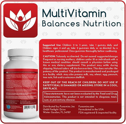 Organic Gummy MultiVitamins, Blend of 11 Essential Nutrients, for Kids and Adults, Vegan, 60 Count; Assorted Strawberry, Lemon, Orange Flavors