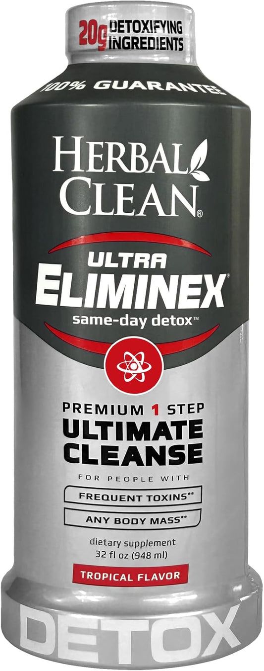 Herbal Clean - Ultra Eliminex, Premium 1 Step Ultimate Cleanse, Same-Day Detox, (Tropical Fruit, 32 fl oz)