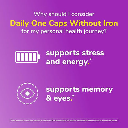 Twinlab Daily One Caps Without Iron - Nutritional Supplement with Zinc, B Vitamins, Magnesium, and More - 180 Capsules