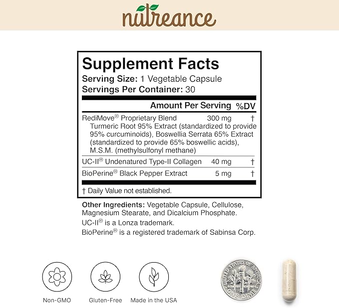 Natural Joint Support Supplement - Non-GMO, Gluten-Free