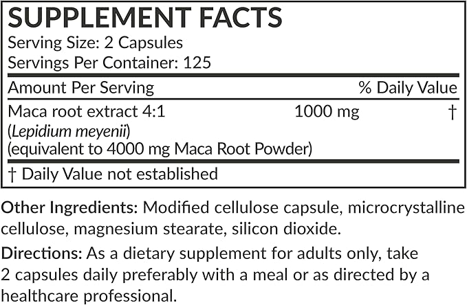 Futurebiotics Maca Root Extra Strength 4000 MG Supports Energy, Stamina & Reproductive Health, Non-GMO, 250 Vegetarian Capsules