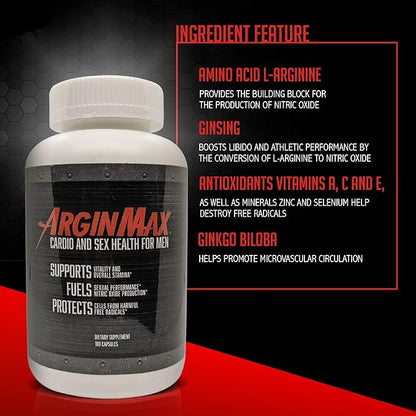 L Arginine Nitric Oxide Supplement for Men - Oxygen & Blood Flow Support, Non GMO Nitric Oxide Booster - Larginine Supplements with Ginseng, Nitric Oxide Supplements for Men - 180 Capsules