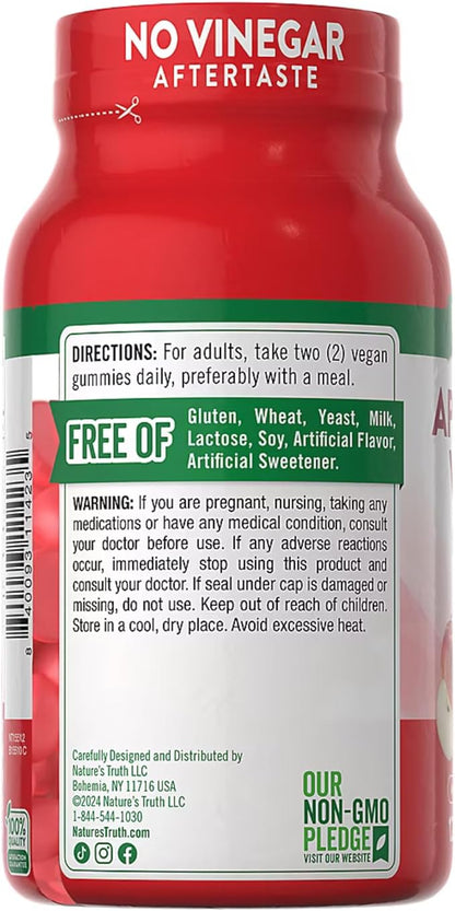 InfiniStore™ Medicine Pouch & Scented Moist Towelette Bundle with Nature Truth Apple Cider Vinegar Gummies, 120 Count, 400mg, Natural Apple Flavor - Non-GMO, Gluten Free, Vegan