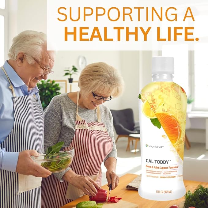 Youngevity Cal Toddy - Calcium (Citrate, Phosphate) Magnesium 1,200mg/600mg - Vitamins D-3, Zinc, Copper, Potassium, Boron and 70+ Trace Mineral Cofactors - Supports Bone Health - 32 Fl Oz (Pack of 3)
