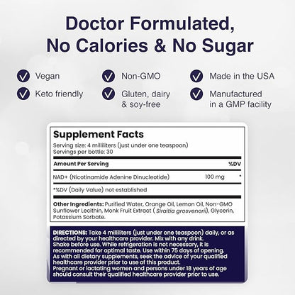 Liposomal NAD+ (3 Pack) - Ultra High Absorption Liquid NAD+ Supplement - NMN or Nicotinamide Riboside Alternative - Supports Cellular Longevity, Healthy Aging, Energy and Metabolism