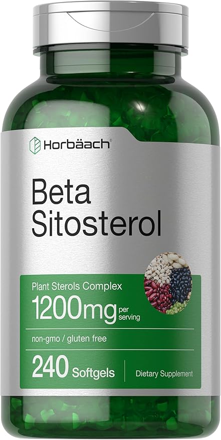 Horbäach Beta Sitosterol 1200mg | 240 Softgel Capsules | Mega Strength | Plant Sterols Complex | Non-GMO, Gluten Free Supplement
