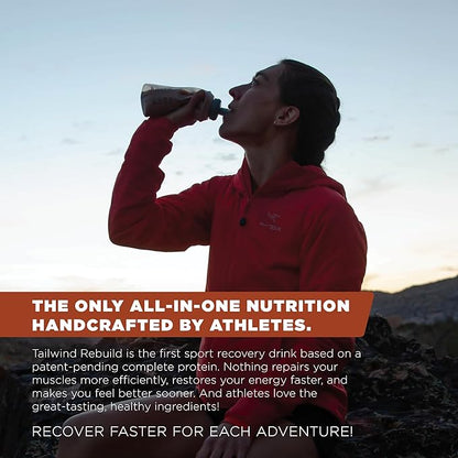 Tailwind Nutrition Recovery Mix, Complete Protein, Carbohydrates, and Electrolytes Powder Drink Mix for Post-Workout, Free of Gluten, Soy, and Dairy, Vegan, 12 Servings, Salted Caramel