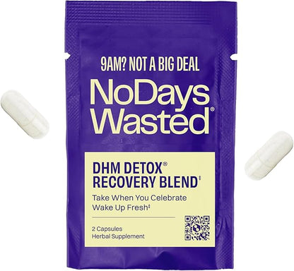 DHM Detox® - No Days Wasted® - New Look - Dihydromyricetin (DHM Supplement), Milk Thistle, Prickly Pear, B Vitamins, Hydration Electrolytes Blend-Take During Evening for Better Next Day and Recovery
