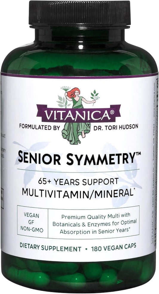Vitanica, Senior Symmetry, 65 Years and Up Multivitamins and Minerals, Vegan, 180 Capsules