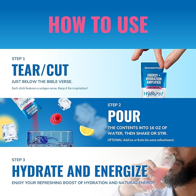 Energy + Hydration Amplifier - Multivitamin Electrolyte Powder Packets with Vitamins D3 K2 & B6 B12 | L-Theanine, Cane Sugar, Caffeine Free Energy Drink Powder | Raspberry Lemonade, 15 Pack