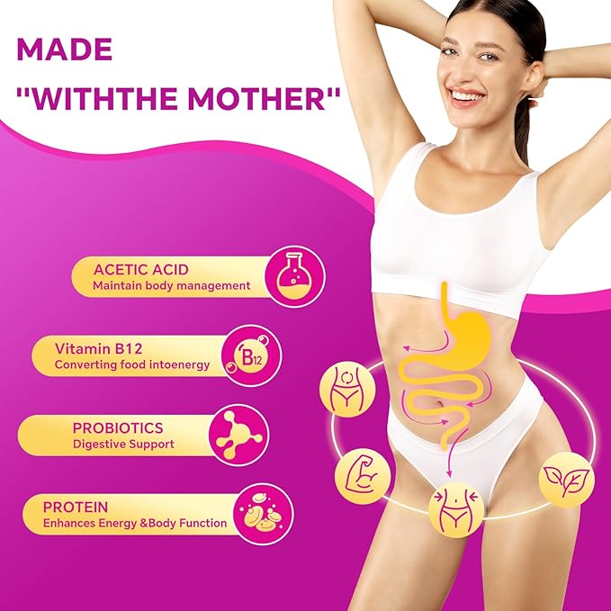 Keto ACV Gummies - Apple Cider Vinegar Gummies with B6 & B12, Vegan, Gelatin-Free, Keto Support, Detox Cleanse, Non-GMO, for Men & Women, 60 Gummies