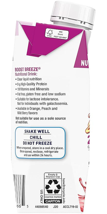 Boost Breeze Nutritional Drink Wildberry, 8 Fl Oz (Pack of 6)