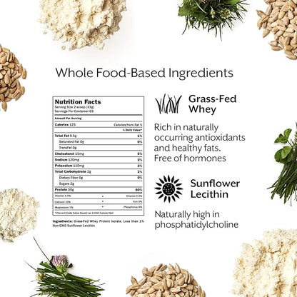 Promix Whey Protein Isolate Powder, Unflavored - 5lb Bulk - Grass-Fed & 100% All Natural - ­Post Workout Fitness & Nutrition Shakes, Smoothies, Baking & Cooking Recipes - Gluten-Free & Keto-Friendly