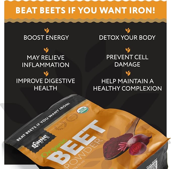 Organic Beet Root Powder, 16 Ounces