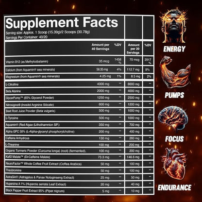 Scorched Earth Pre Workout Powder - Energy & Focus with Dual-Source Caffeine, Nootropics | Pumps from Citrulline, Beta Alanine, Nitrosigine®, GlycerPump™ (Tropical Punch)