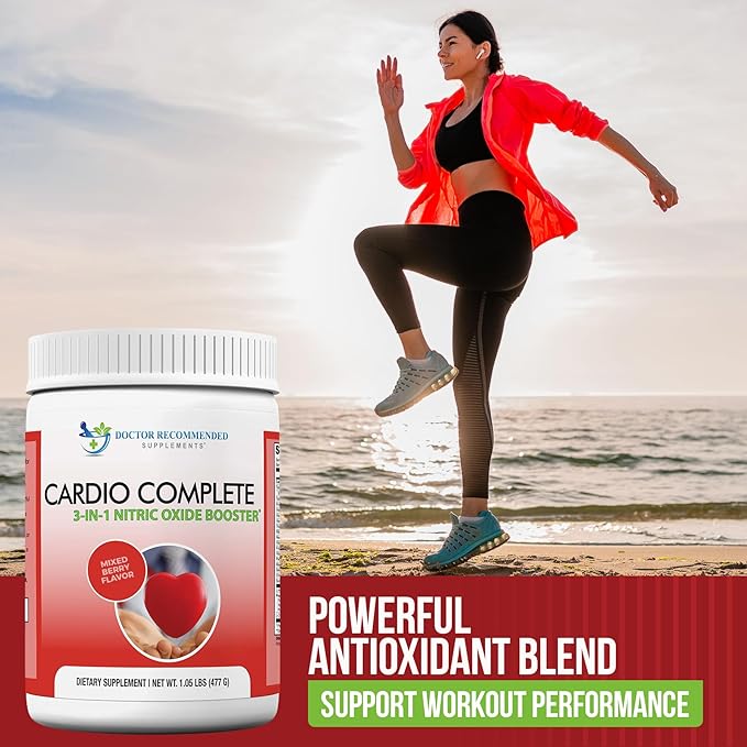 Cardio Complete - Heart Health Support Powder Supplement - 3-in-1 Nitric Oxide Booster with 5,000 L-Arginine, 1,000mg L-Citrulline, and Hawthorn Berry