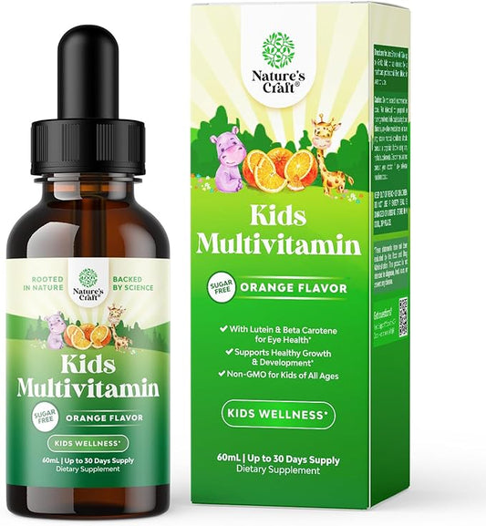 Liquid Multivitamin for Kids Immunity Support - Yummy Toddler Multivitamin Supplement with a C D3 E B6 and D3 Liquid Vitamins for Kids of All Ages - High Absorption Kids Liquid Multivitamin