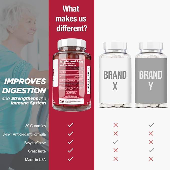 Premium Apple Cider Vinegar Gummies – 80 Count, 1000mg Raw, Organic, Unfiltered ACV from The Mother, Not Sticky, Immune, Detox, Fitness & Acid Reflux Heartburn Pomegranate Beet Root Vitamin B9 B12