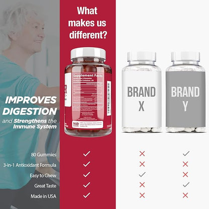 Premium Apple Cider Vinegar Gummies – 80 Count, 1000mg Raw, Organic, Unfiltered ACV from The Mother, Not Sticky, Immune, Detox, Fitness & Acid Reflux Heartburn Pomegranate Beet Root Vitamin B9 B12