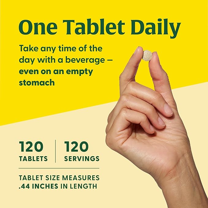 MegaFood Zinc Supplements - Vegan Immune Support Supplement with 22.5 mg High Potency Fermented Zinc - Made with Real Food - Gluten-Free, Kosher - 120 Tablets, 120 Servings