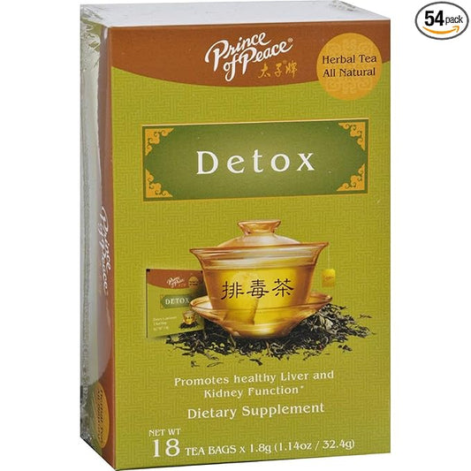 Prince of Peace Detox Tea, 4 Pack - 18 Tea Bags Each – Herbal Detox Tea – Prince of Peace – Traditional Medicinal Tea – Herbal Tea Bags – Detox Herbal Tea Supplement