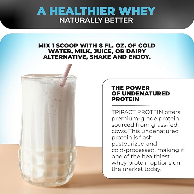 Nutrology TRIPACT Protein Powder, Vanilla Latte Cinnamon Flavor, 7-in-1 Meal Replacement Shake with Grass Fed Whey Protein Powder, Pea Protein Powder, Greens, Probiotics & BCAAs, 20 Servings