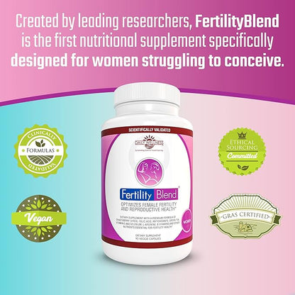 Daily Wellness Fertility Blend for Women - Fertility Supplements for Women, Conception Fertility Prenatal Vitamins, Trying to Conceive Progesterone Supplements, Cycle Support Conception Pills - 2 Pack