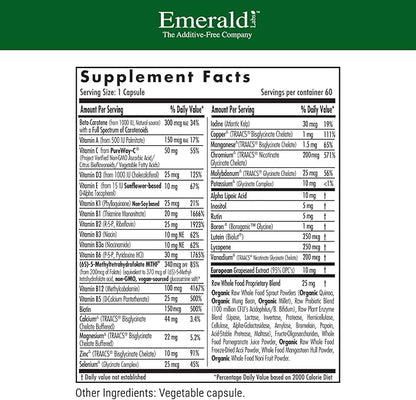 EMERALD LABS Women's 1-Daily Multi - Multivitamin for Women - Includes Calcium, Zinc, Vitamin B & More - Bone & Immune Support Supplement* - Gluten-Free - 60 Vegetable Capsules