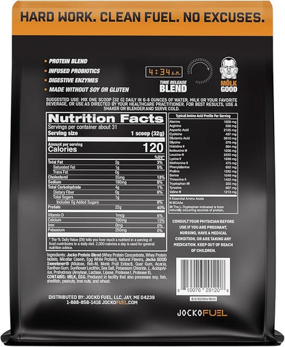 Jocko Mölk Whey Protein Powder 22g Sugar Free Monk Fruit Blend - Muscle Recovery & Growth, Packaging May Vary (31 Servings, Pumpkin)