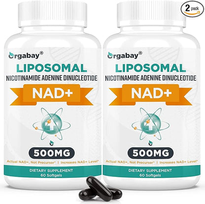 Liposomal NAD+ Supplement 500 mg, High Absorption, Boost NAD+ with TMG 250 mg, Actual NAD Plus More Efficient Than Nicotinamide Riboside, Support Cellular Energy, Healthy Aging | 120 Softgels