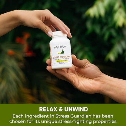 BiOptimizers Stress Guardian – Stress Relief Capsule – Rest Support Management - 90 Capsules