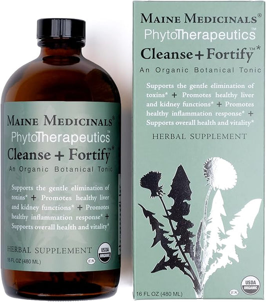 Cleanse + Fortify Organic Liver Detox and Kidney Cleanse with Adaptogens 16 fl oz (32 Servings) USDA Certified Organic
