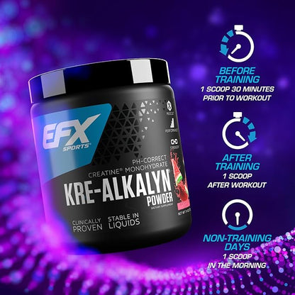 EFX Sports Kre-Alkalyn EFX Powder | pH Correct Creatine Monohydrate Powder Supplement | Strength, Muscle Growth & Performance | 116 Servings (Watermelon Gummy)