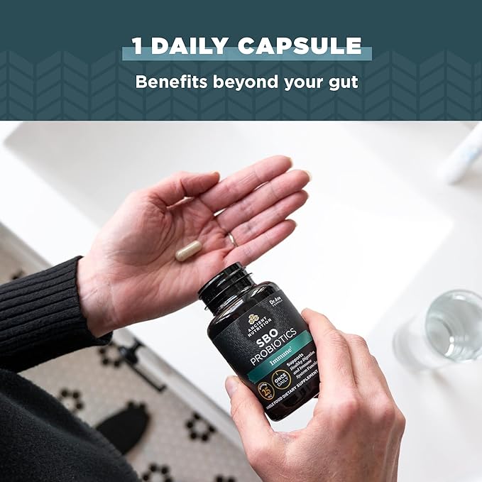 Probiotics for Immune Support by Ancient Nutrition, SBO Once Daily Probiotics with Vitamin C and Vitamin D, 30Ct for Healthy Digestion and Immune System Function Support, 25 Billion CFUs*