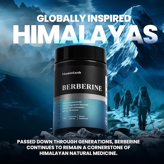 Berberine Supplement - Doctor Formulated Berberine HCL Complex 1000mg per Serving - Pure Berberine with Ceylon Cinnamon Plus Chromium Picolinate, & Magnesium Glycinate - 90 Capsules