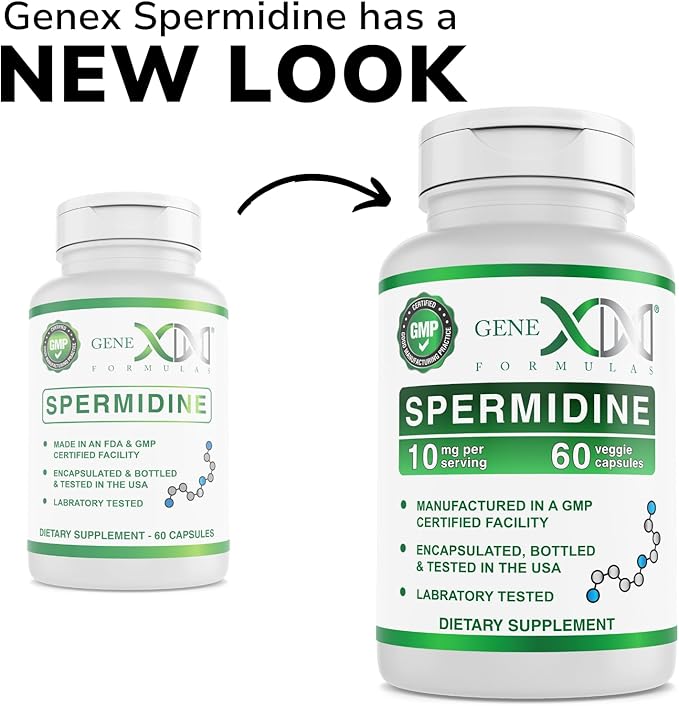 Genex Formulas 10mg Spermidine Supplement for Healthy Aging & Cell Renewal - Vegan, Non-GMO, Gluten-Free (3 Pack)