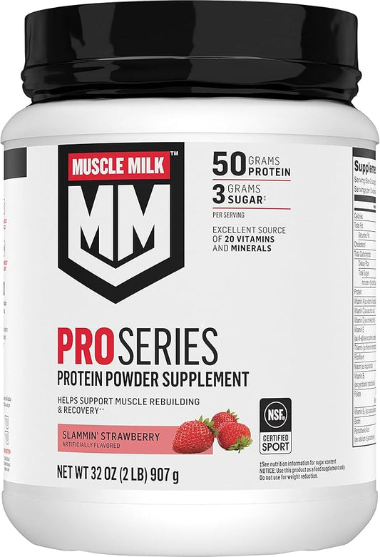 Muscle Milk Pro Series Protein Powder, Strawberry, 2 Pounds (Pack of 1)