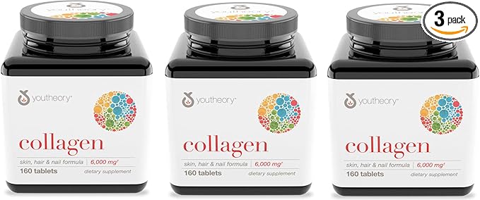 Youtheory Collagen Advanced Formula Types 1 2 and 3 160 Tablets ( 3-Pack)3